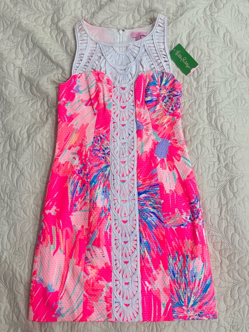 NWT Lilly Pulitzer Tana Shift Pink Colorful Vibrant shift Dress Sz 0